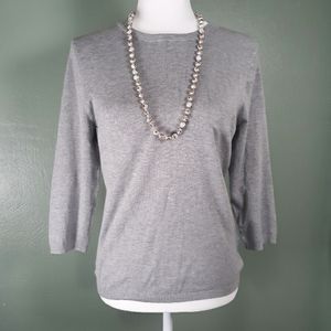 Philosophy Grey Sweater - 3/4 length sleeve